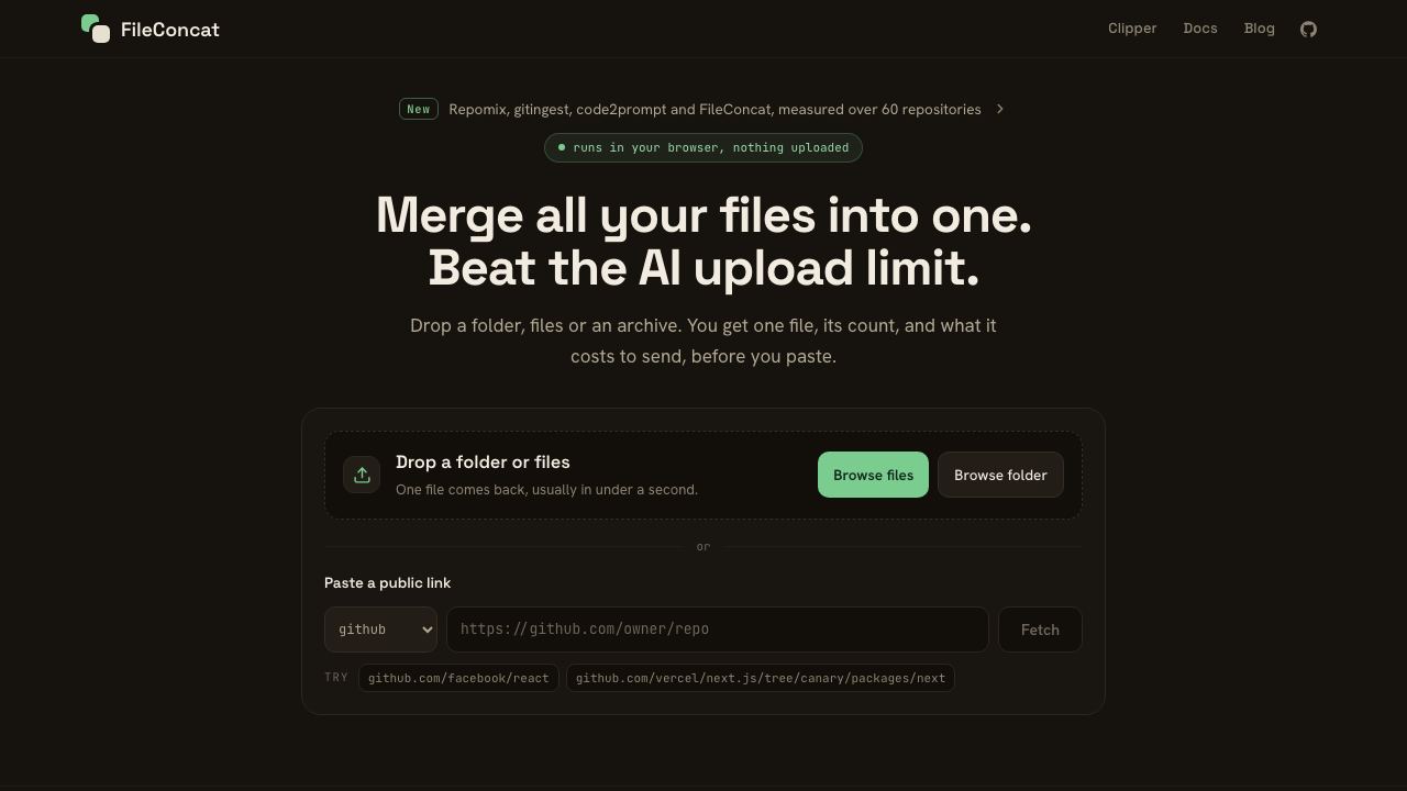 File Concat Tool - Prepare Files for AI 网站截图