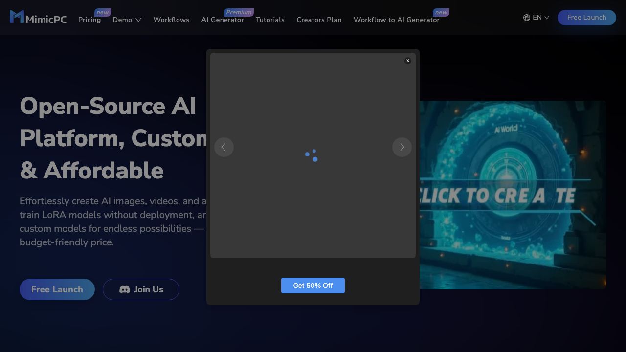MimicPC website screenshot