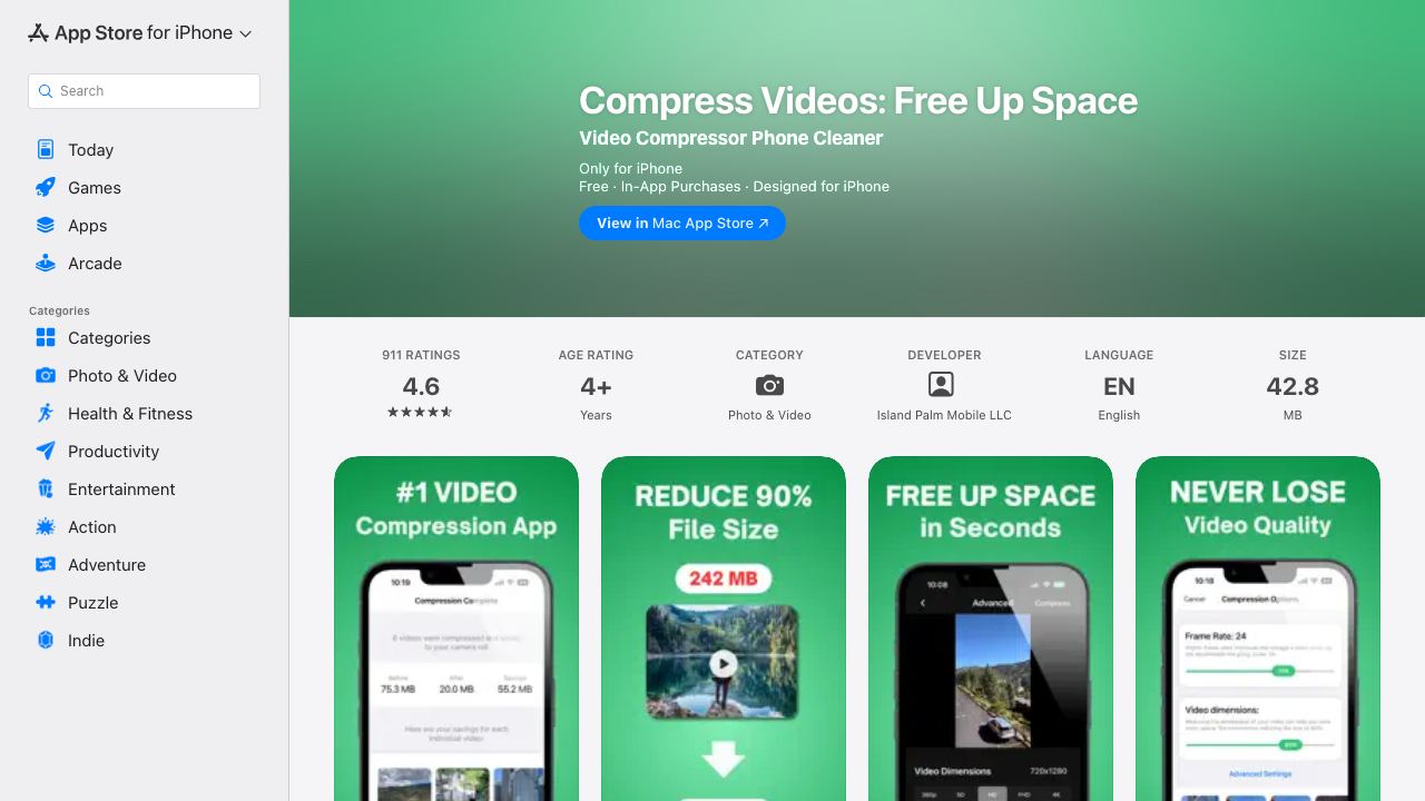 TinyVid: Video Compressor, Clean Storage 网站截图