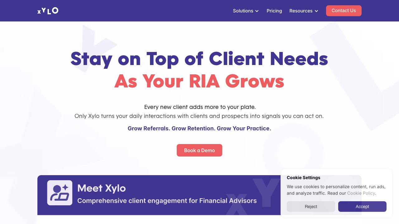 Xylo AI website screenshot