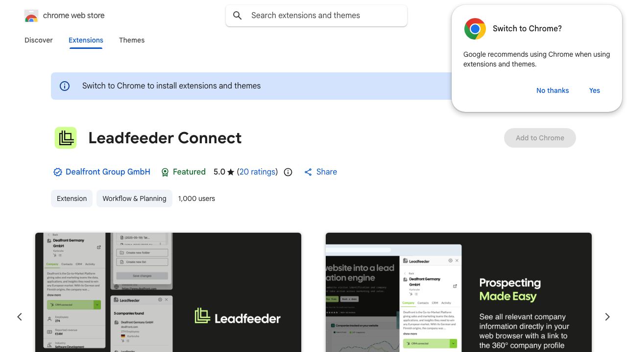 Dealfront Connect 网站截图