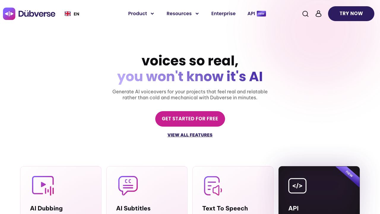 Dubverse.ai 网站截图