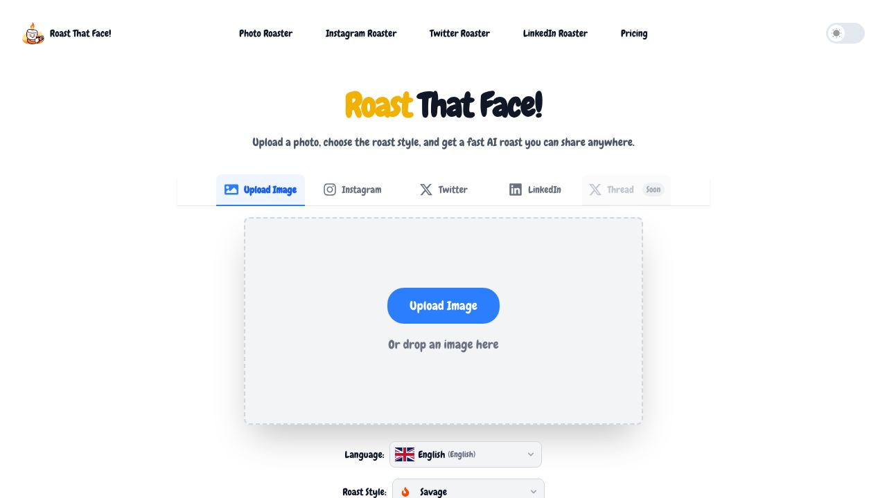 Roast That Face 网站截图