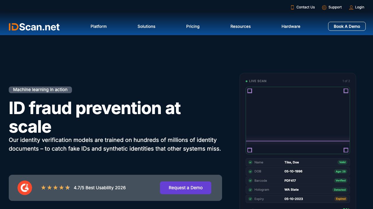 IDScan.net 网站截图