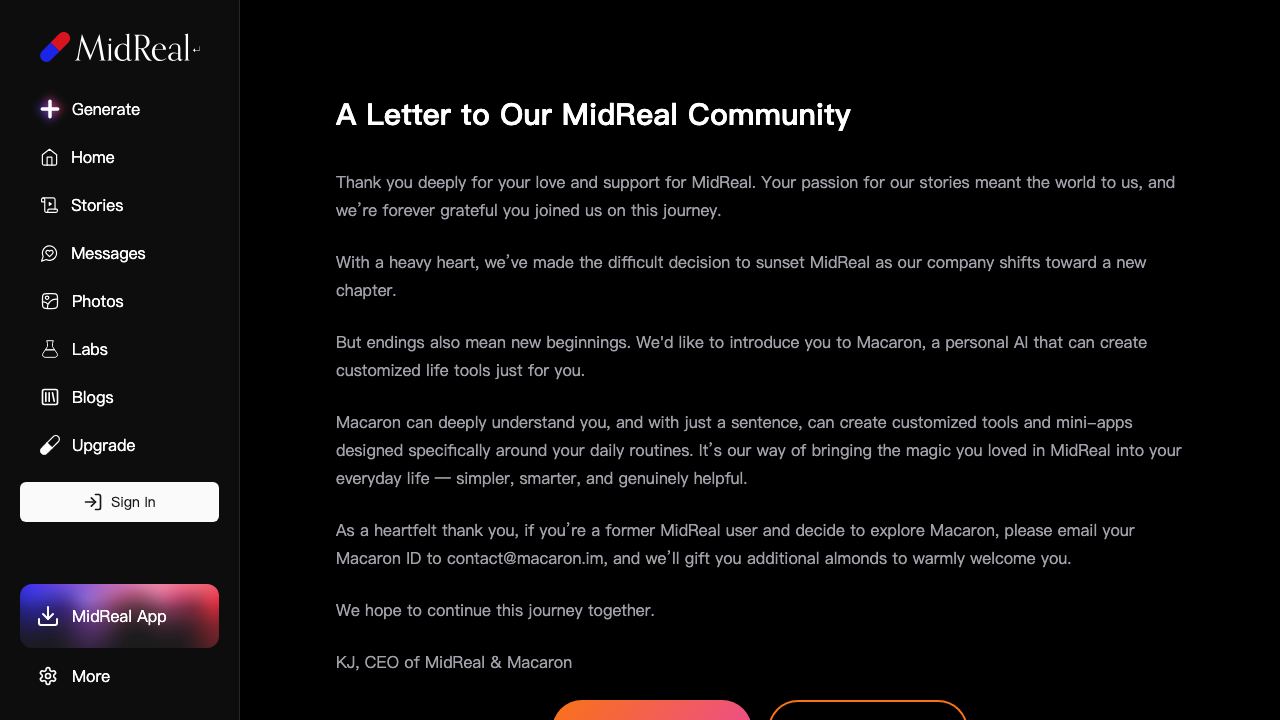 MidReal website screenshot