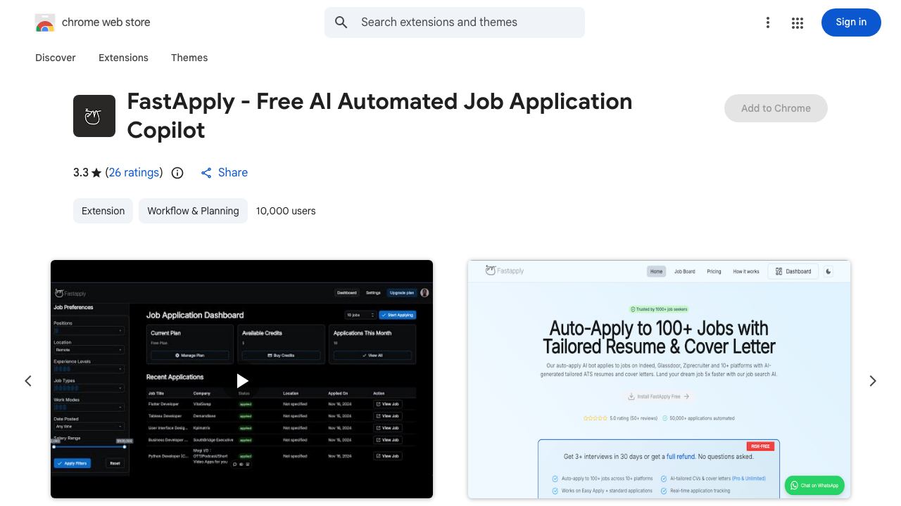 FastApply - Free AI Automated Job Application Copilot 网站截图
