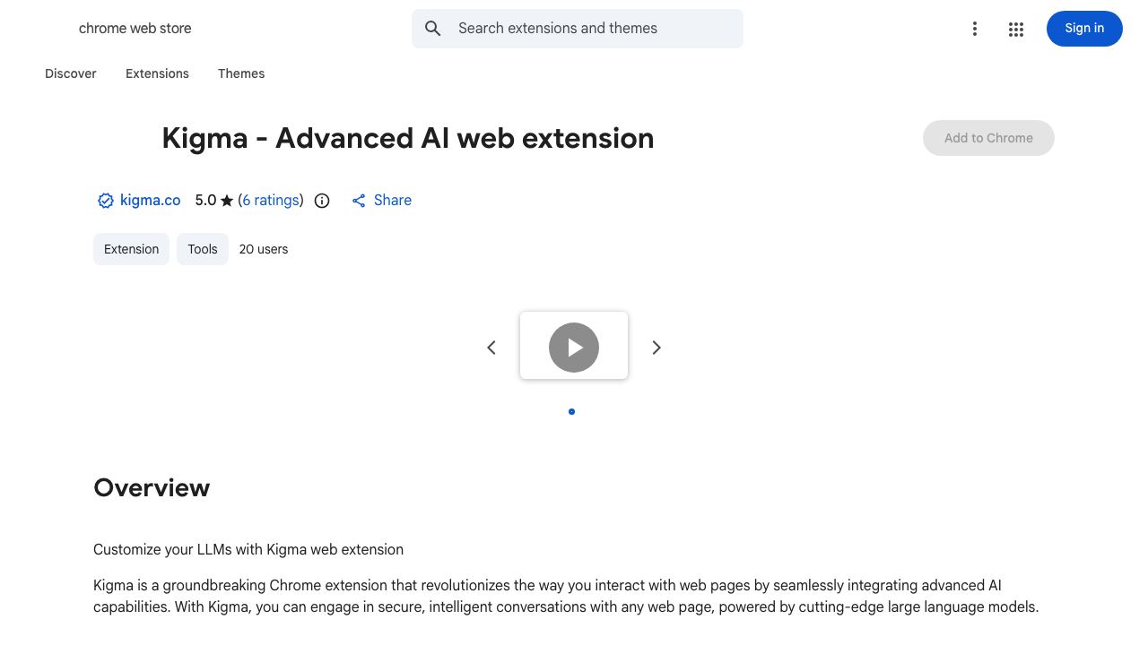 Kigma - Advanced AI web extension 网站截图