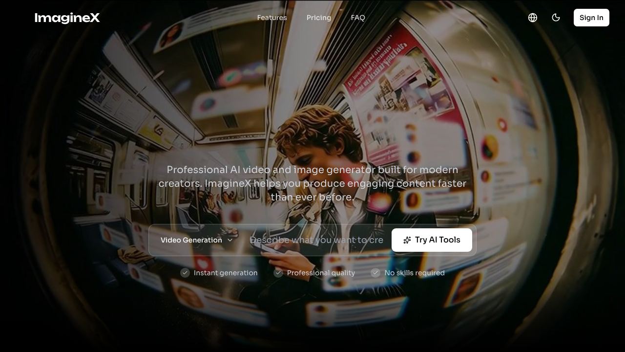 ImagineX 网站截图