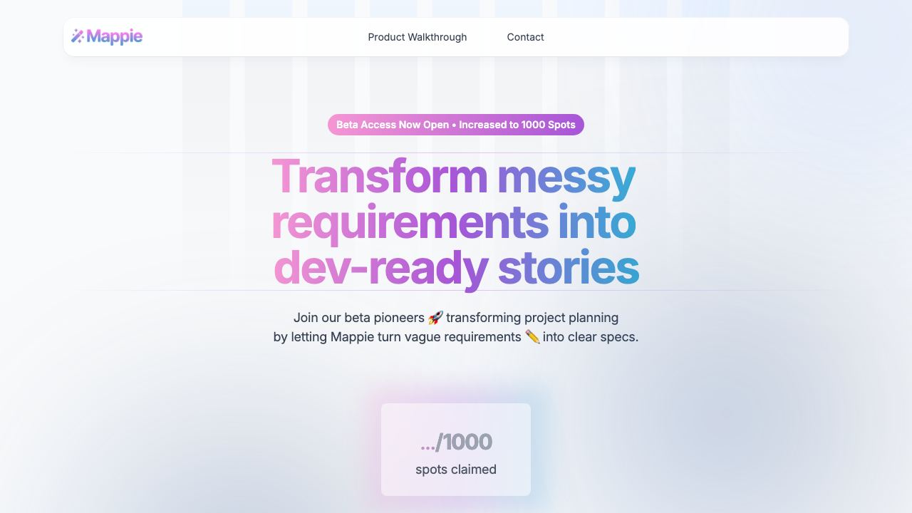 Mappie AI (Beta) website screenshot