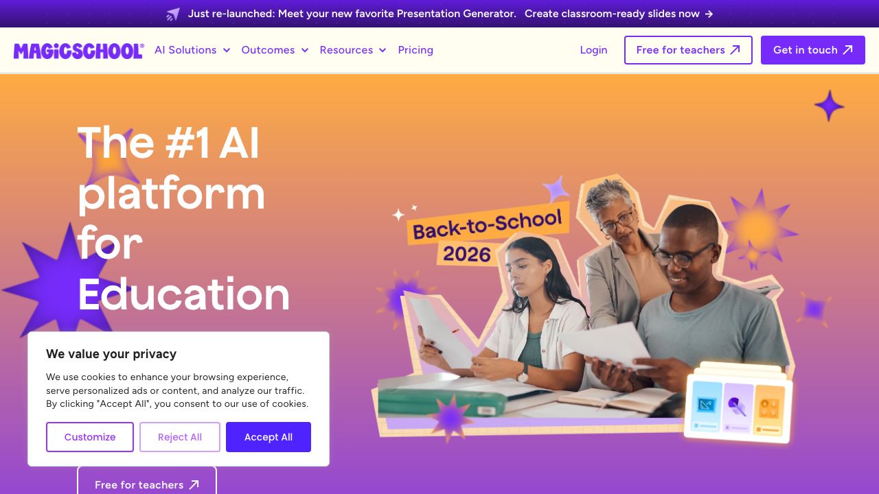 Magic School AI website screenshot
