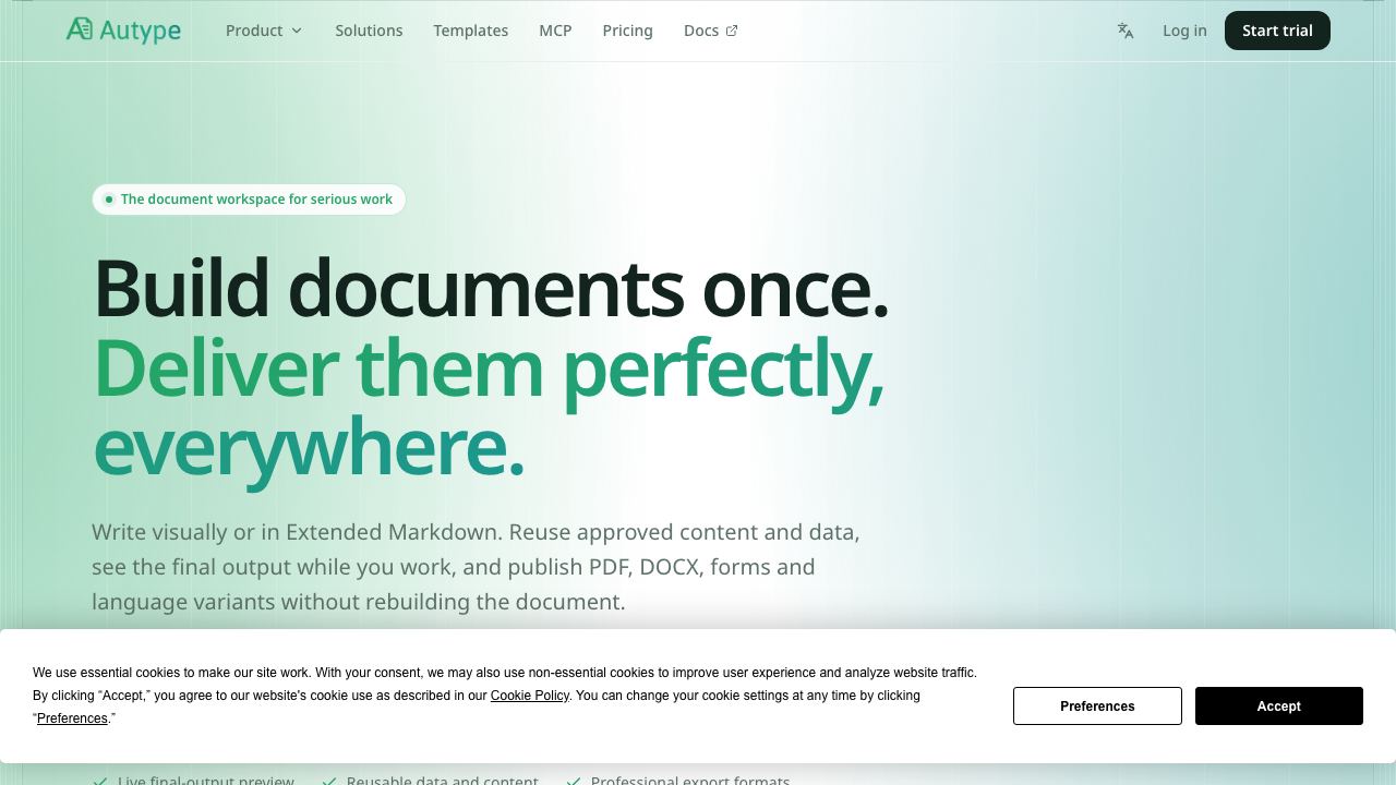 Autype website screenshot