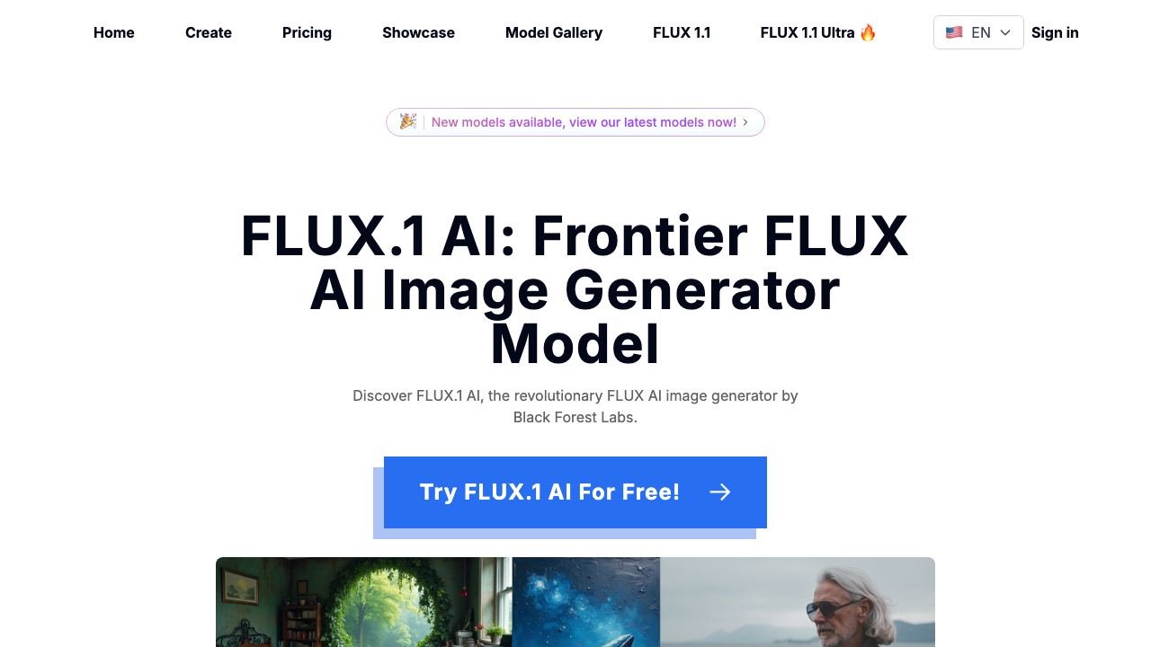 FLUX.1 AI 网站截图