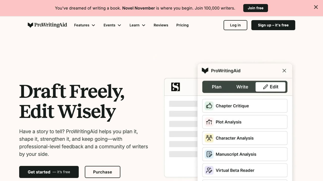 ProWritingAid website screenshot