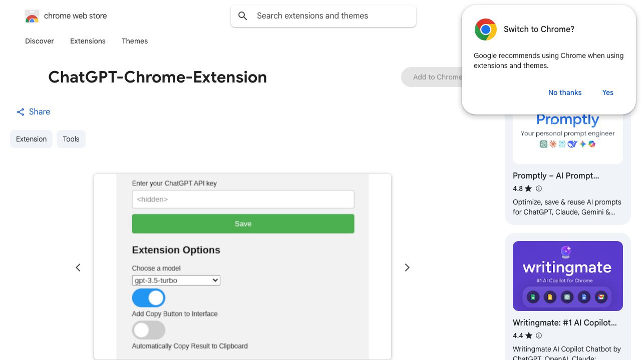 ChatGPT-Chrome-Extension 网站截图