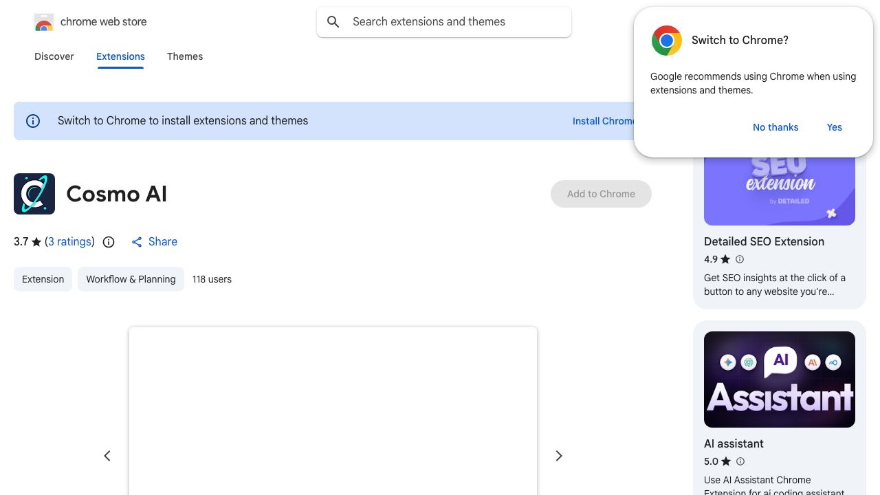 Cosmo AI 网站截图