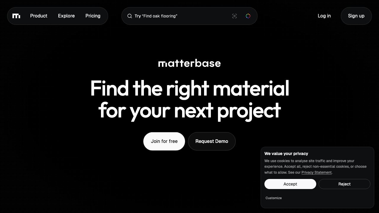 Matterbase website screenshot