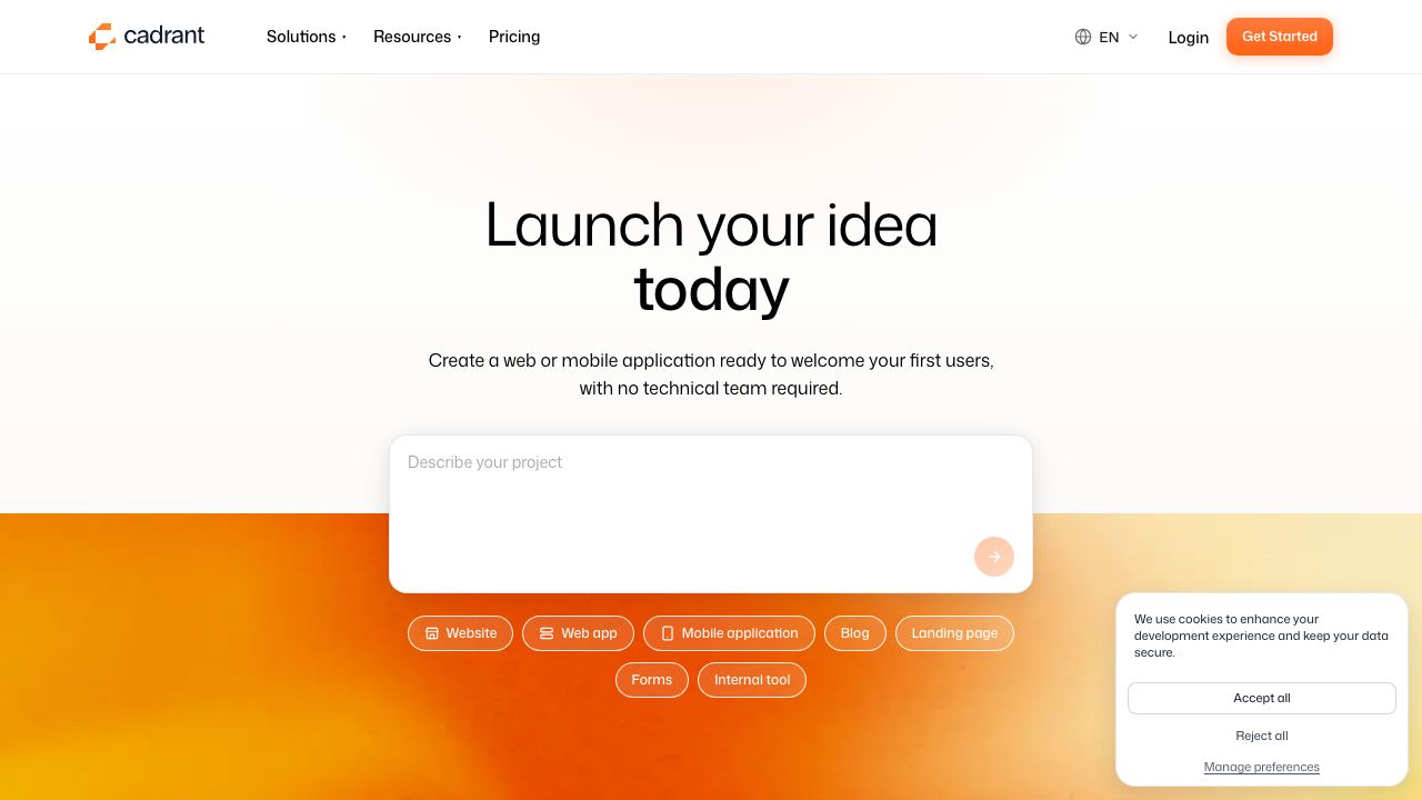 Cadrant website screenshot