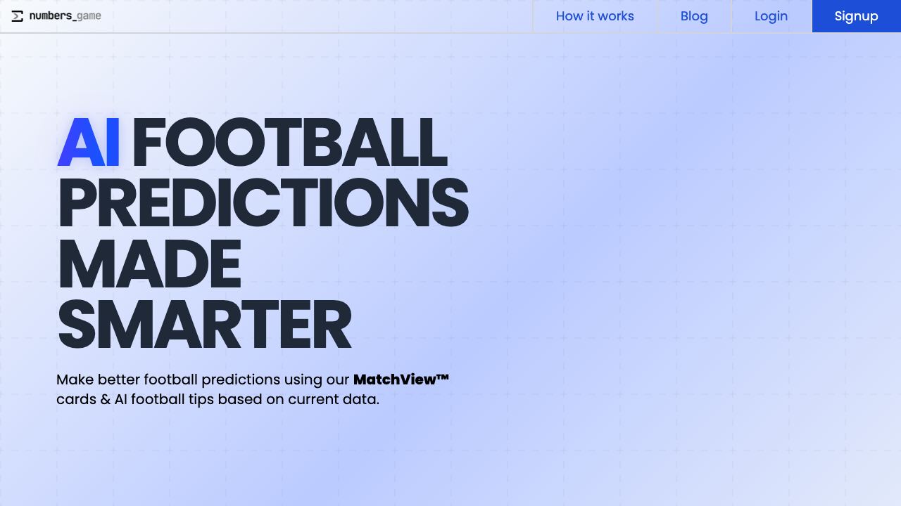 Numbers Game website screenshot