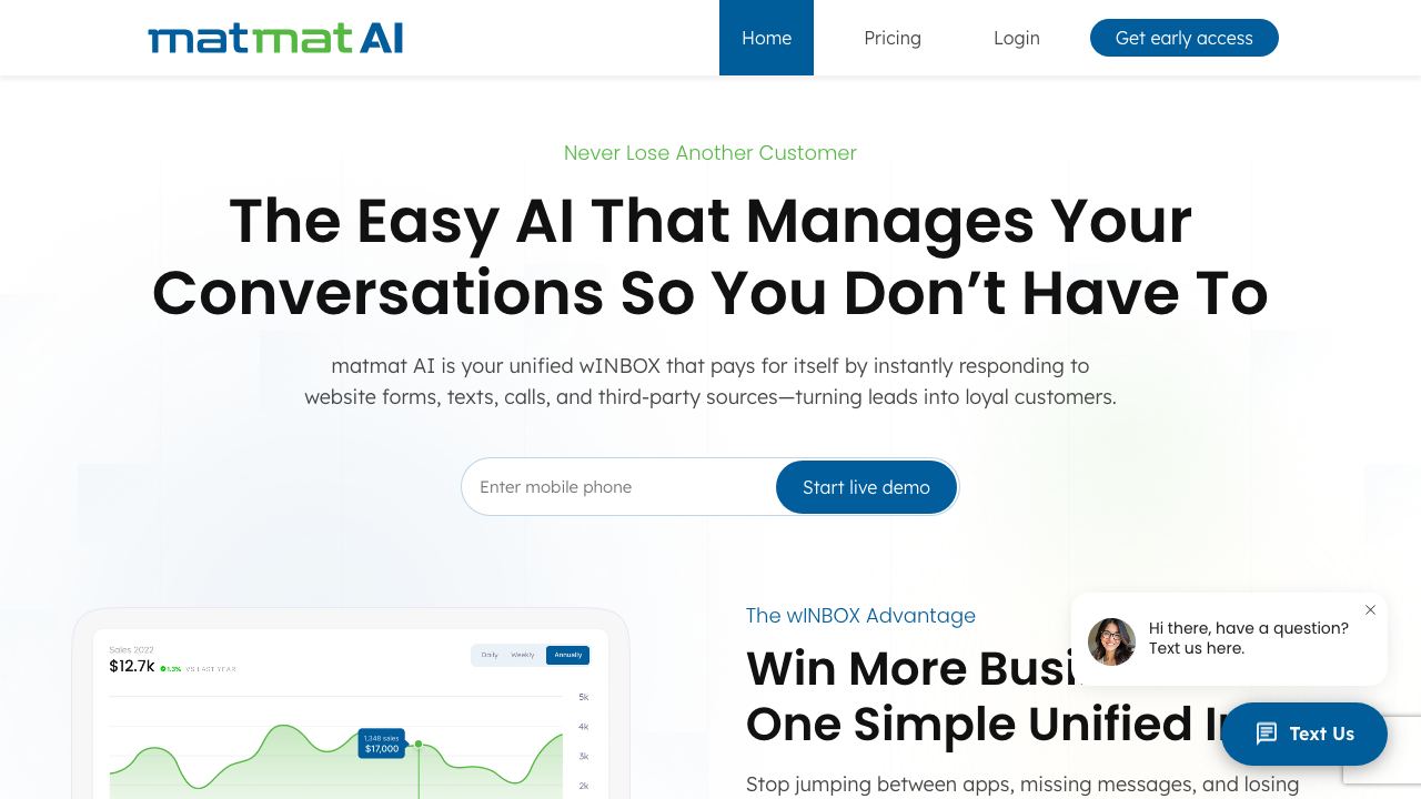 MatMat AI website screenshot