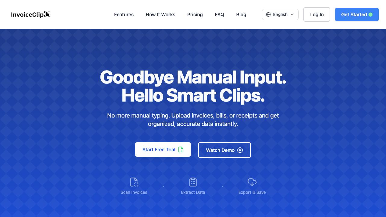 InvoiceClip 网站截图