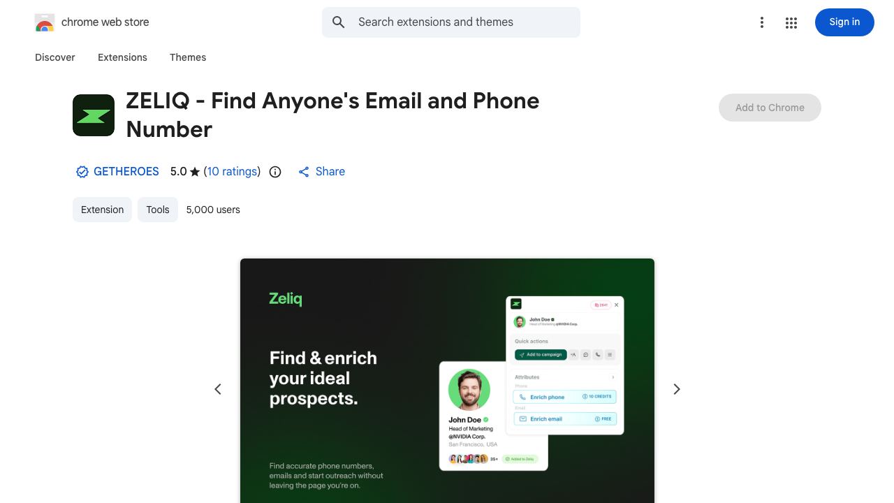 Zeliq Extension 网站截图