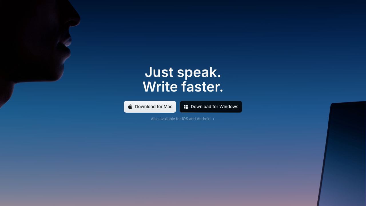 superwhisper website screenshot