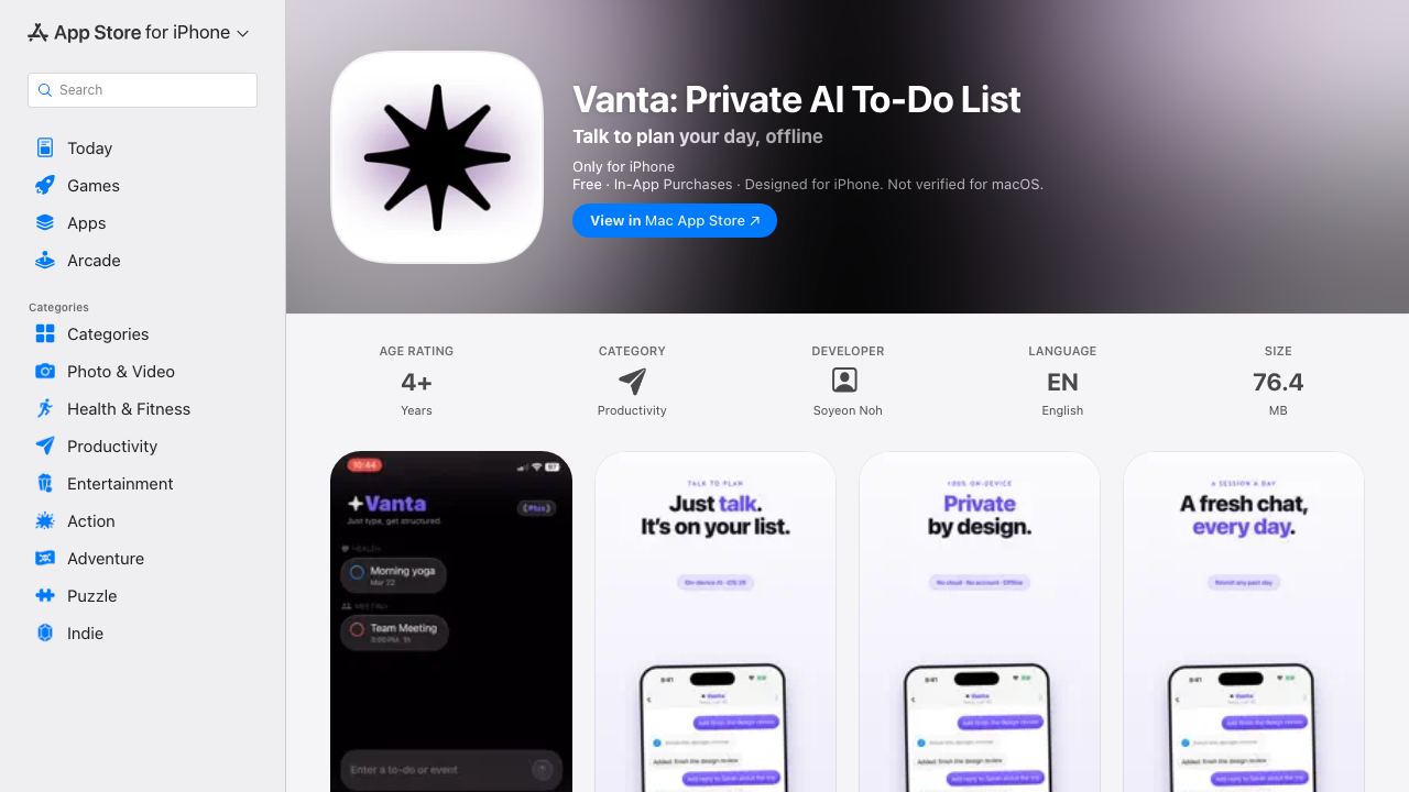 Vanta AI Scheduler 网站截图