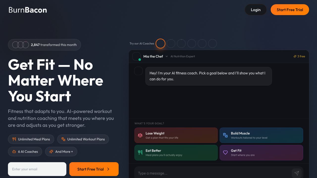 BurnBacon website screenshot