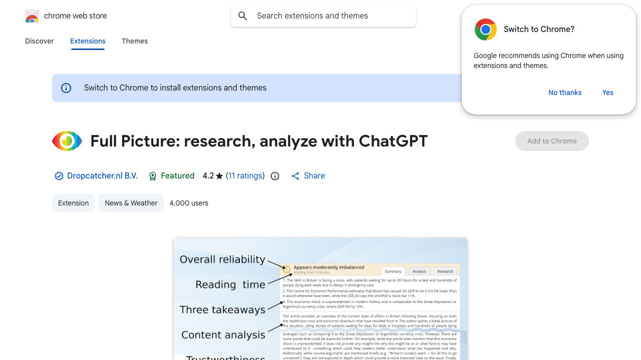 Full Picture: research, analyze with ChatGPT website screenshot