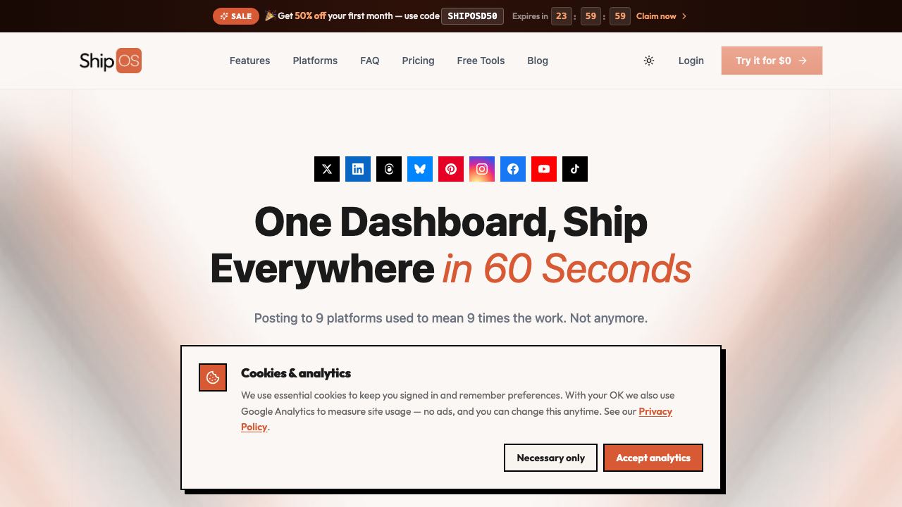 ShipOS website screenshot