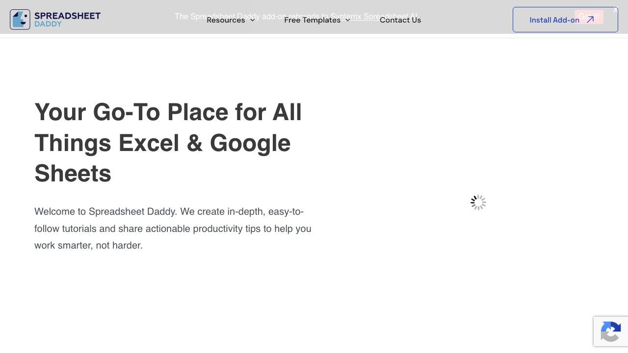 spreadsheetdaddy.com website screenshot