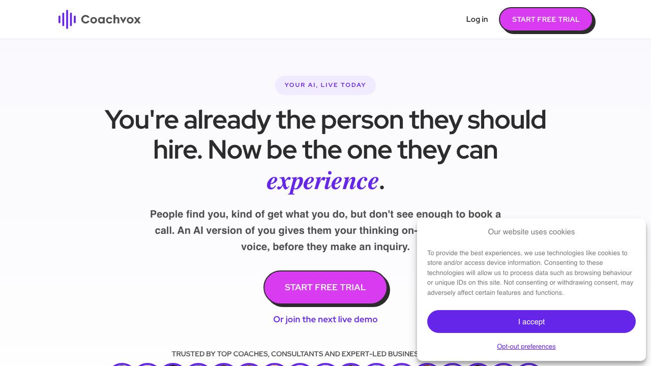 Coachvox AI 网站截图