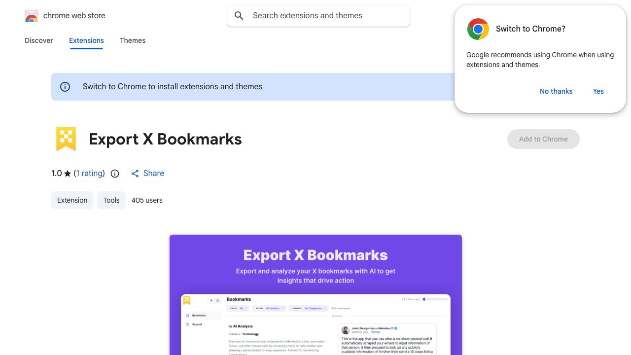 Export X Bookmarks 网站截图