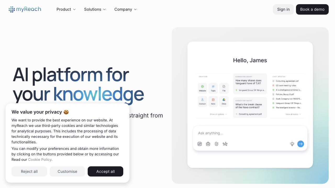 myReach website screenshot