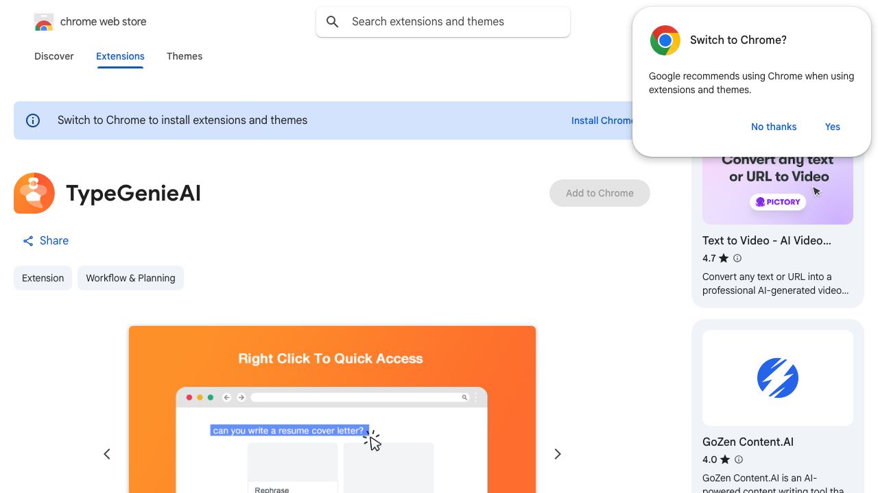 TypeGenieAI 网站截图