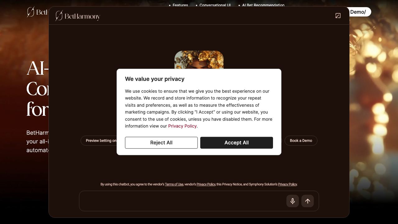 BetHarmony 网站截图