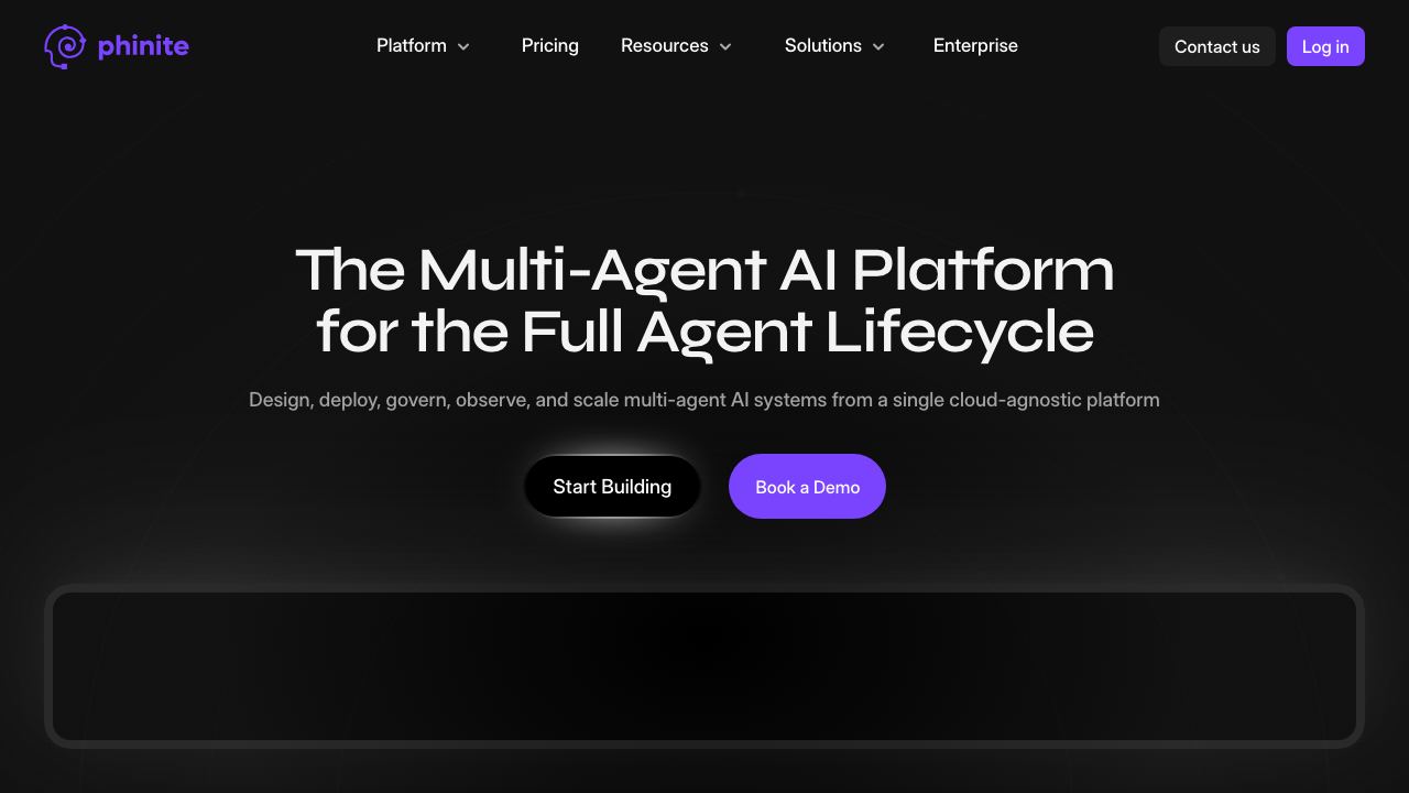 Phinite AI website screenshot
