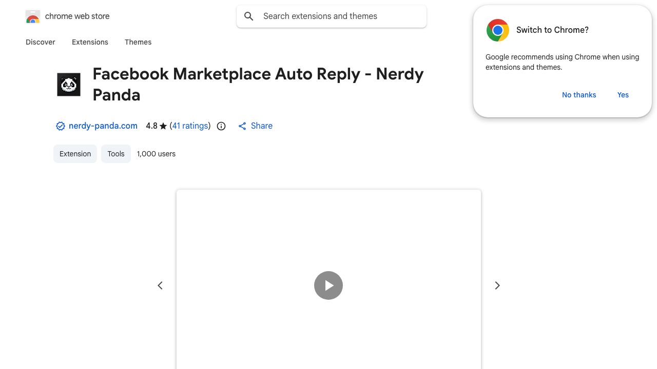 Nerdy Panda - FB Marketplace Chatbot 网站截图