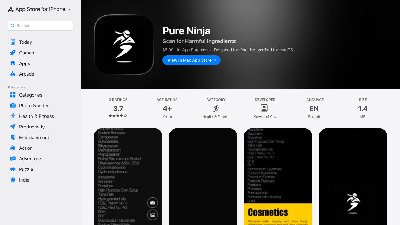 Pure Ninja 网站截图