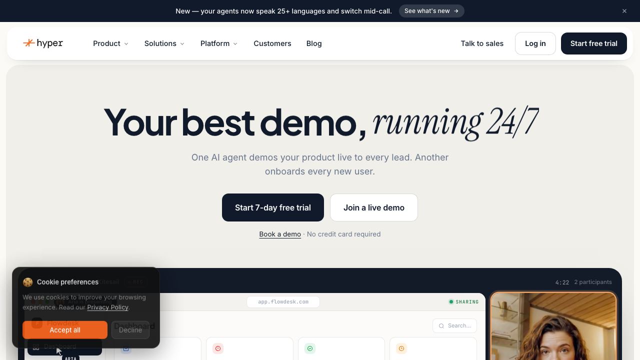 Hyper website screenshot