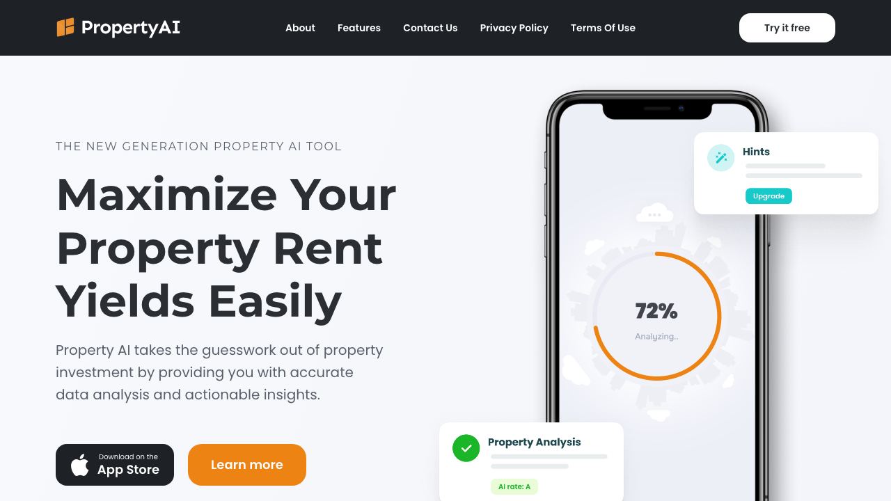 Property AI - Maximize Rental Yield 网站截图