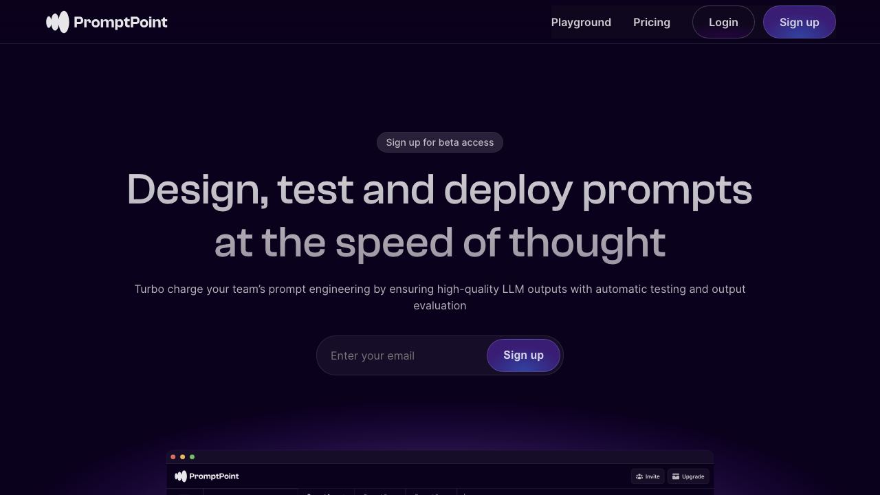 PromptPoint 网站截图