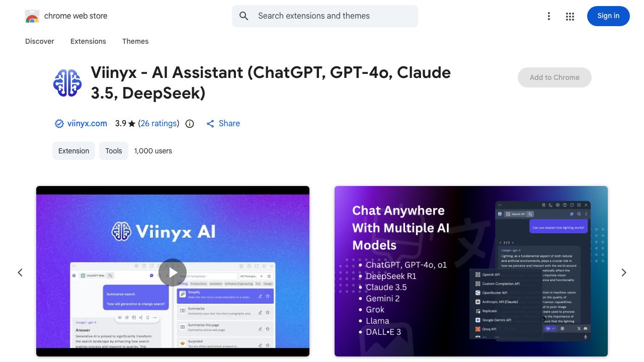 Viinyx - AI Companion 网站截图