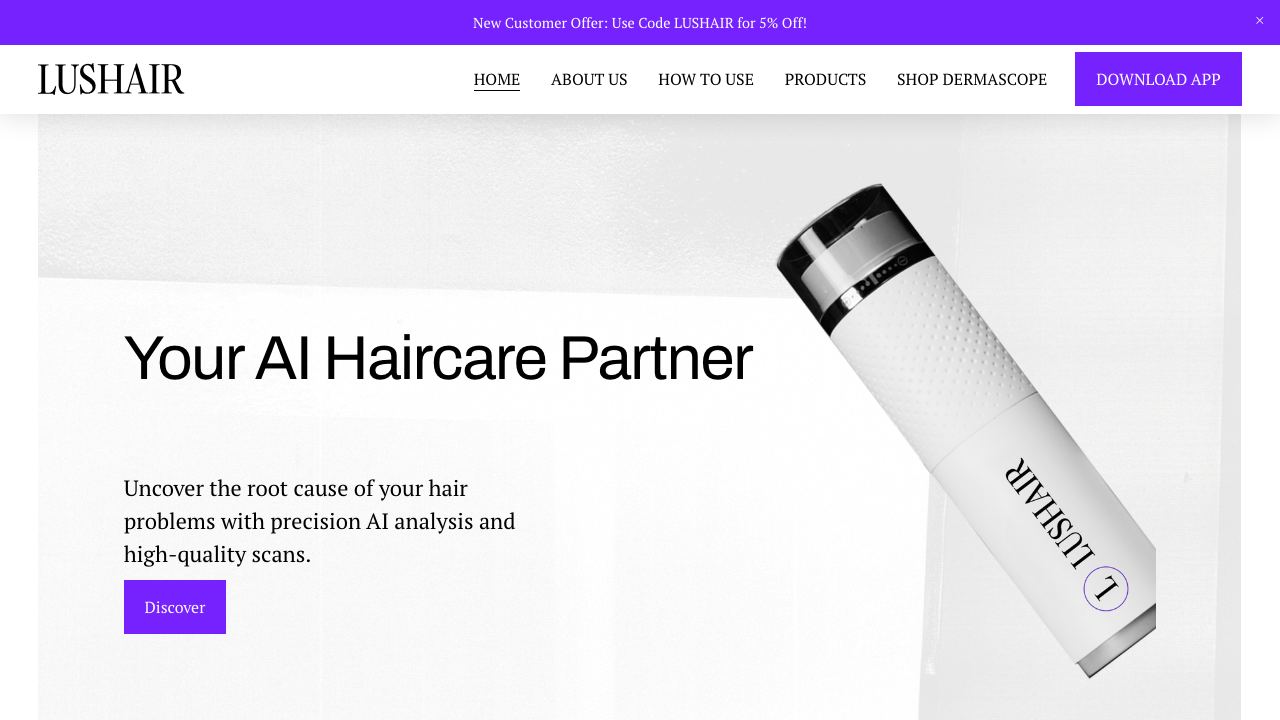 Lushair Scalp Explorer 网站截图
