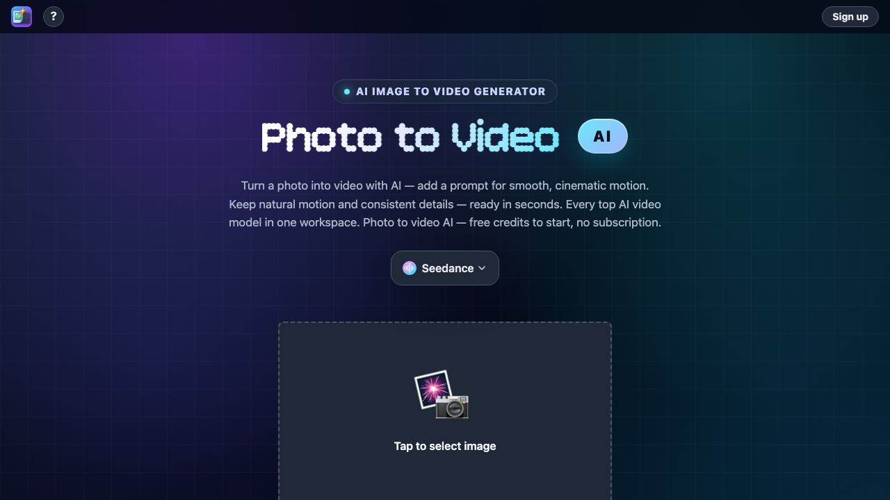 Photo to Video 网站截图