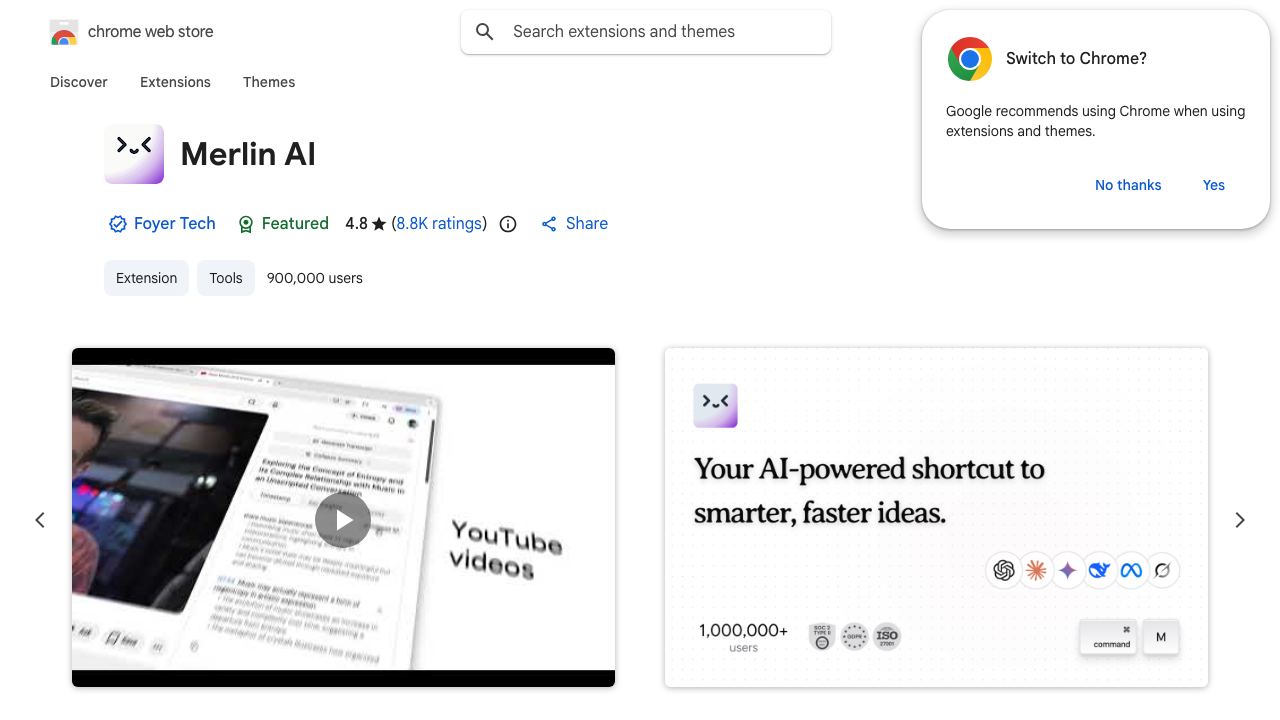 Merlin AI Plugins 网站截图