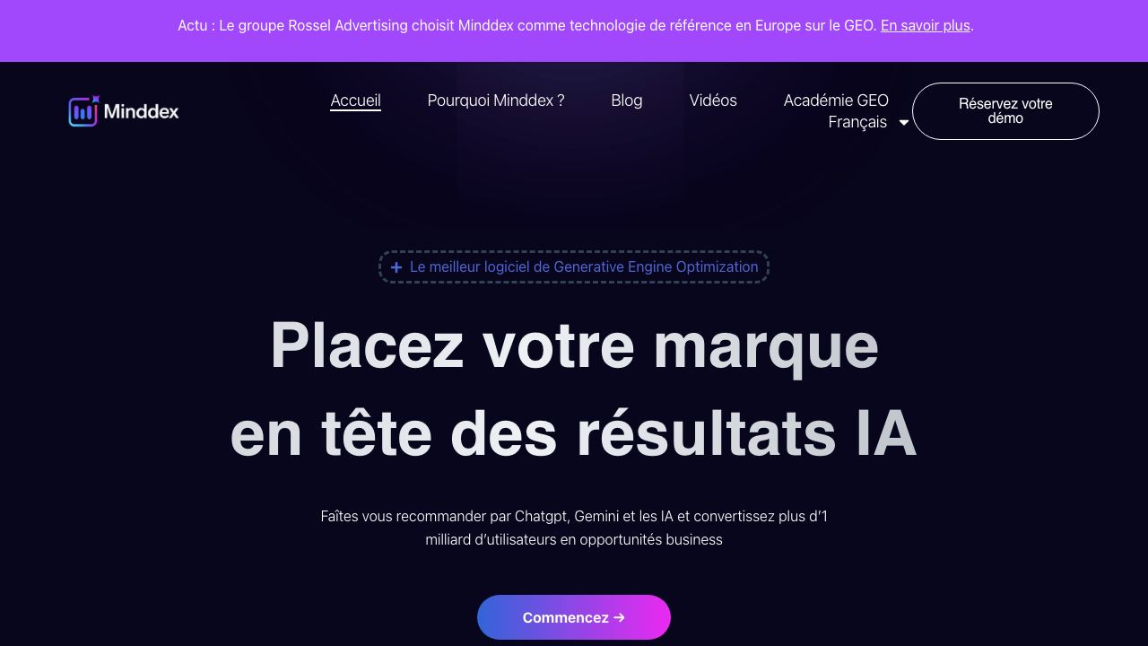 Minddex.ai website screenshot