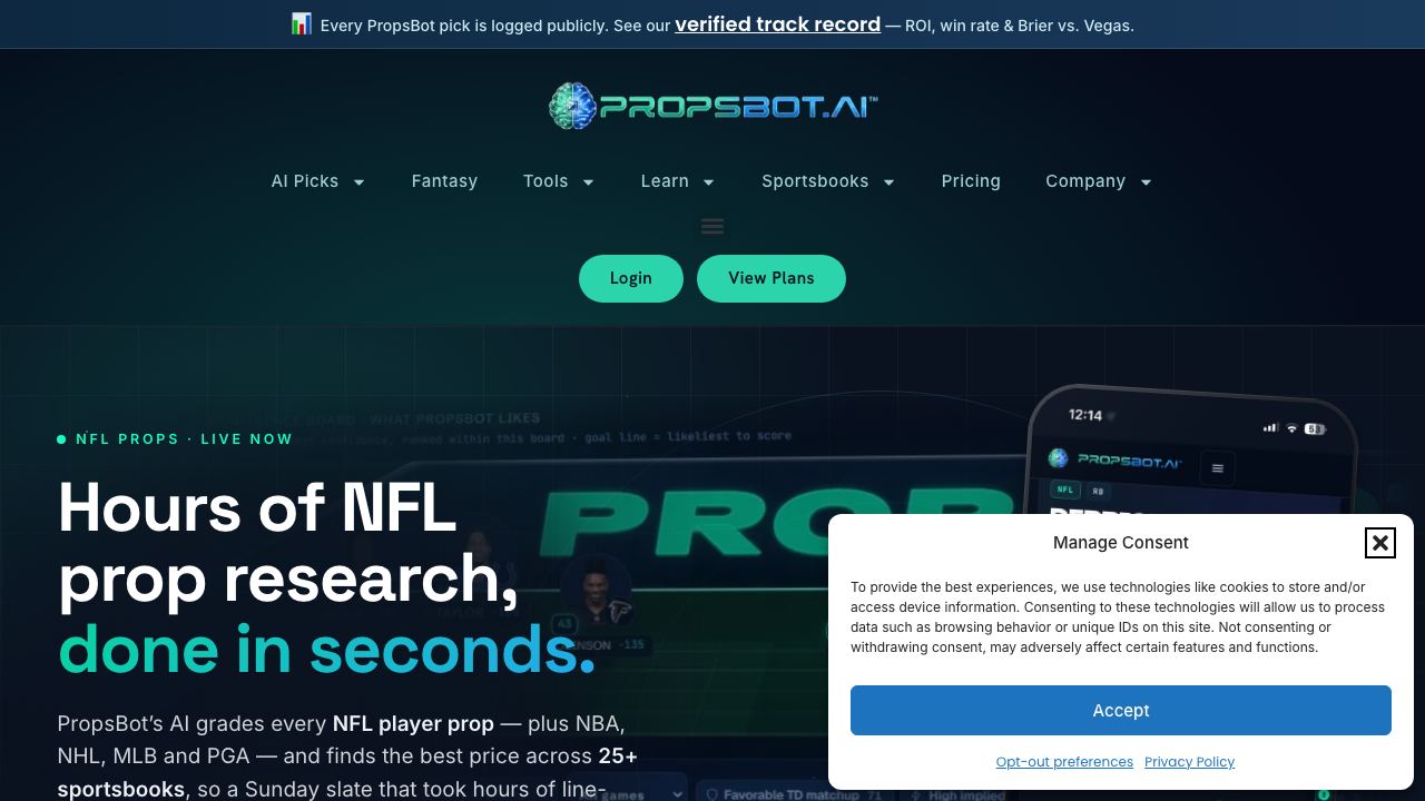 PropsBot.AI website screenshot