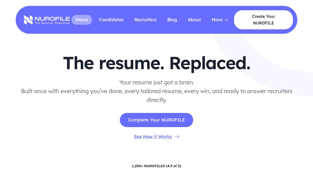 NUROFILE 网站截图