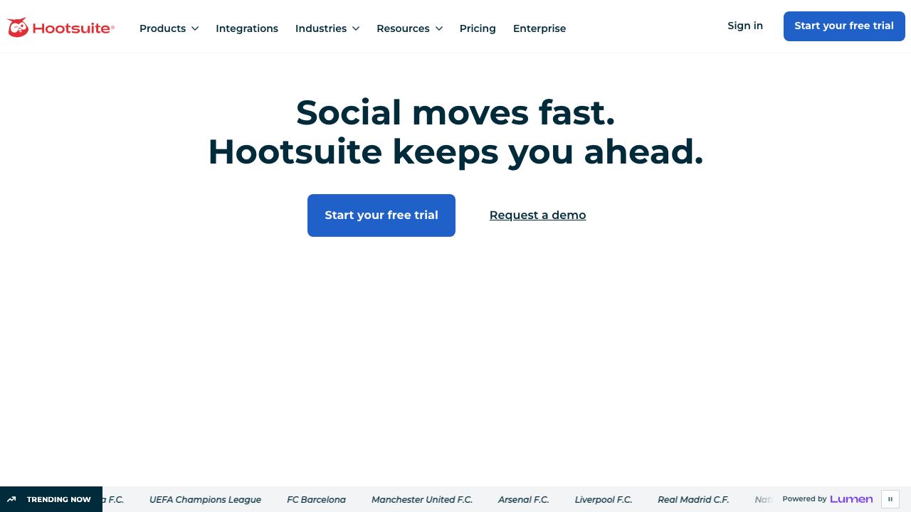 Hootsuite website screenshot